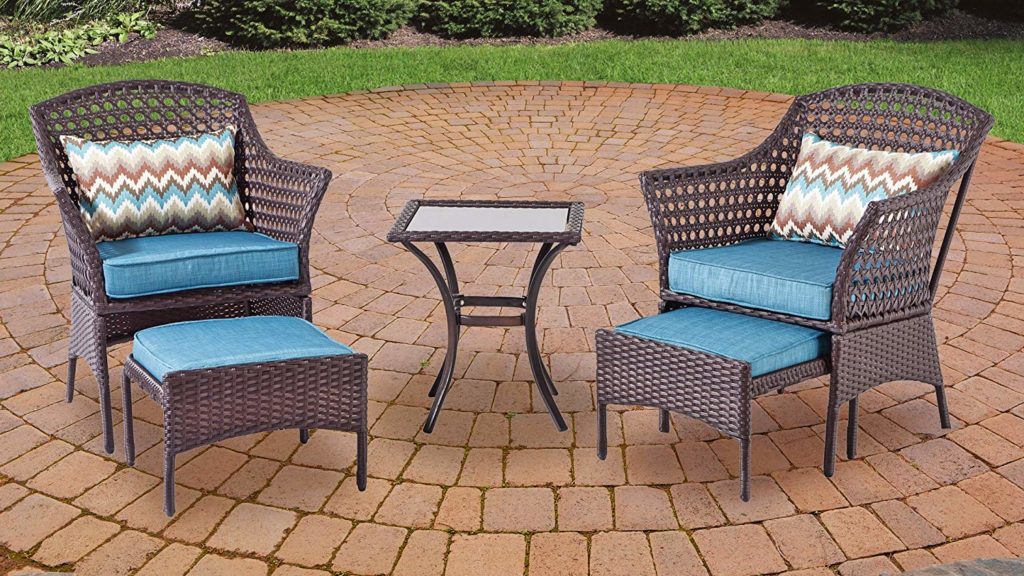 Backyard Classics Bainbridge 3-Piece Wicker Chair Set with Ottoman