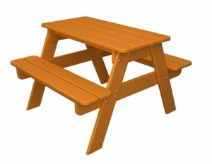 POLYWOOD Outdoor Furniture Kid Picnic Table, Tangerine-Recycled Plastic Materials