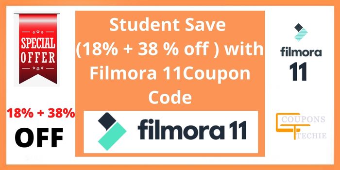 Student Save (18% + 38 % off ) with Filmora 11Coupon Code